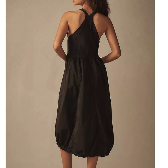 Daily Practice Sz MP Free Fall Black Parachute Drawstring Midi Dress Anthro - Picture 2 of 12